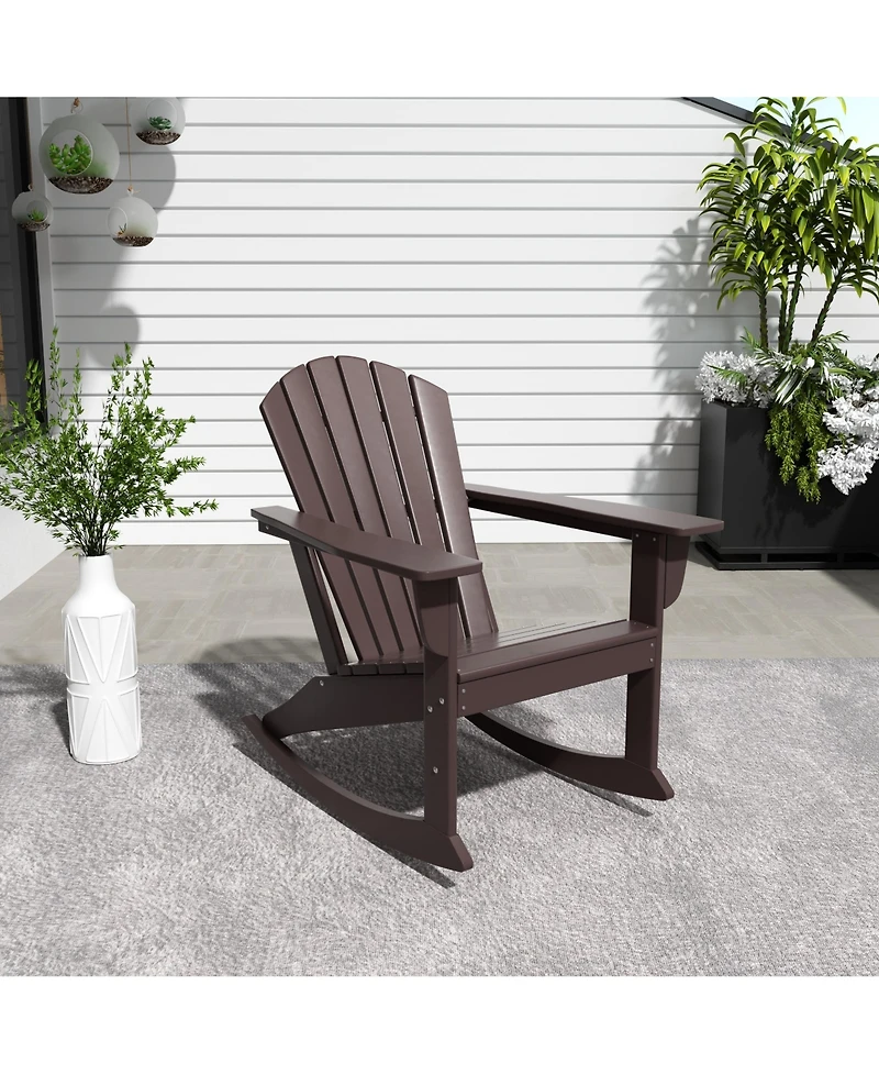 Outdoor Patio Poly Adirondack Rocking Chair Rocker