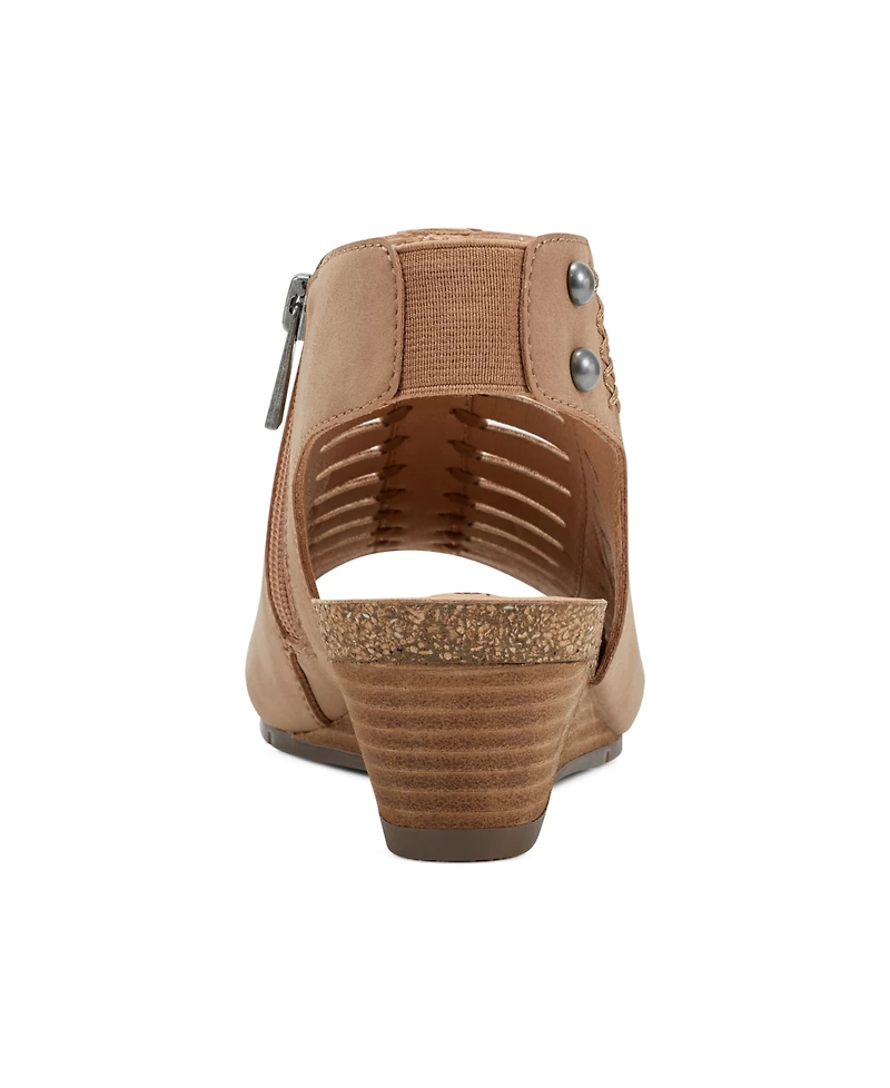 Earth Women's Hana Round Toe Laser Cut Dress Sandals