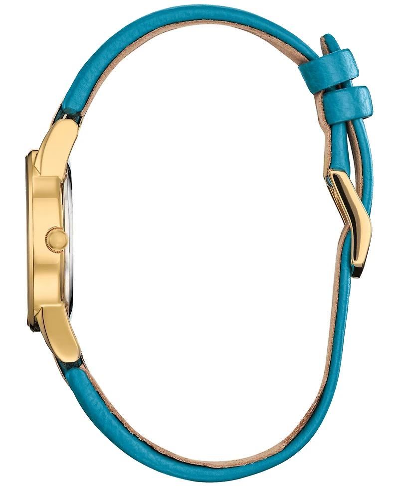 Citizen Eco-Drive Women's Disney Aladdin's 30th Anniversary Teal Leather Strap Watch 30mm Gift Set