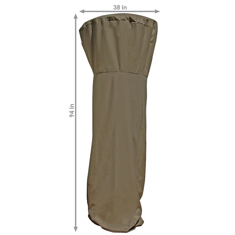 94-Inch Tall Heavy Duty Reinforced Pvc Propane Patio Heater Cover - Drawstring and Toggle Closure - Khaki