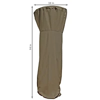 94-Inch Tall Heavy Duty Reinforced Pvc Propane Patio Heater Cover - Drawstring and Toggle Closure - Khaki