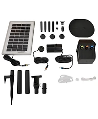 Sunnydaze Decor 66 Gph Solar Water Fountain Pump and Solar Panel Kit with Battery Pack and Led Light - 36-Inch Lift