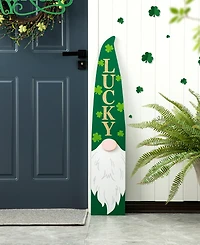 Glitzhome 42" H St. Patrick's Wooden Gnome Porch Decor