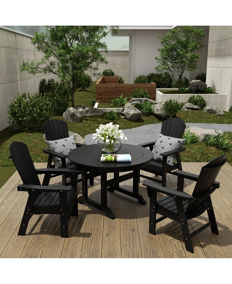 WestinTrends Outdoor Patio Shell-back Adirondack Dining Chair Weather Resistant