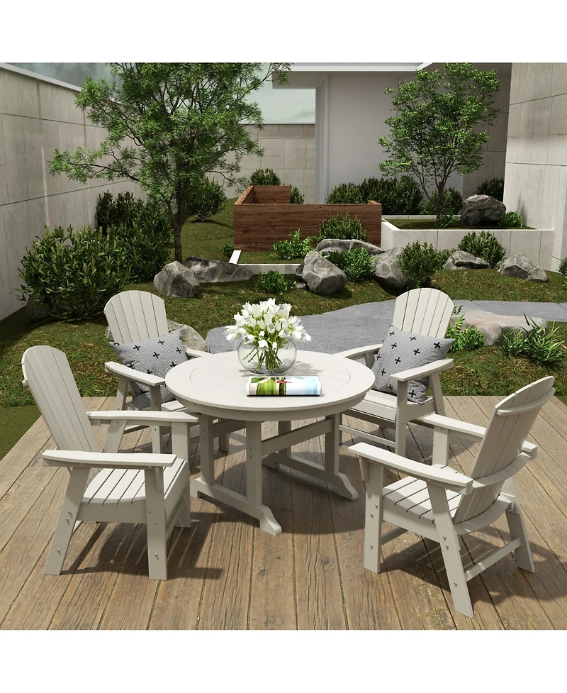 WestinTrends Outdoor Patio Shell-back Adirondack Dining Chair Weather Resistant