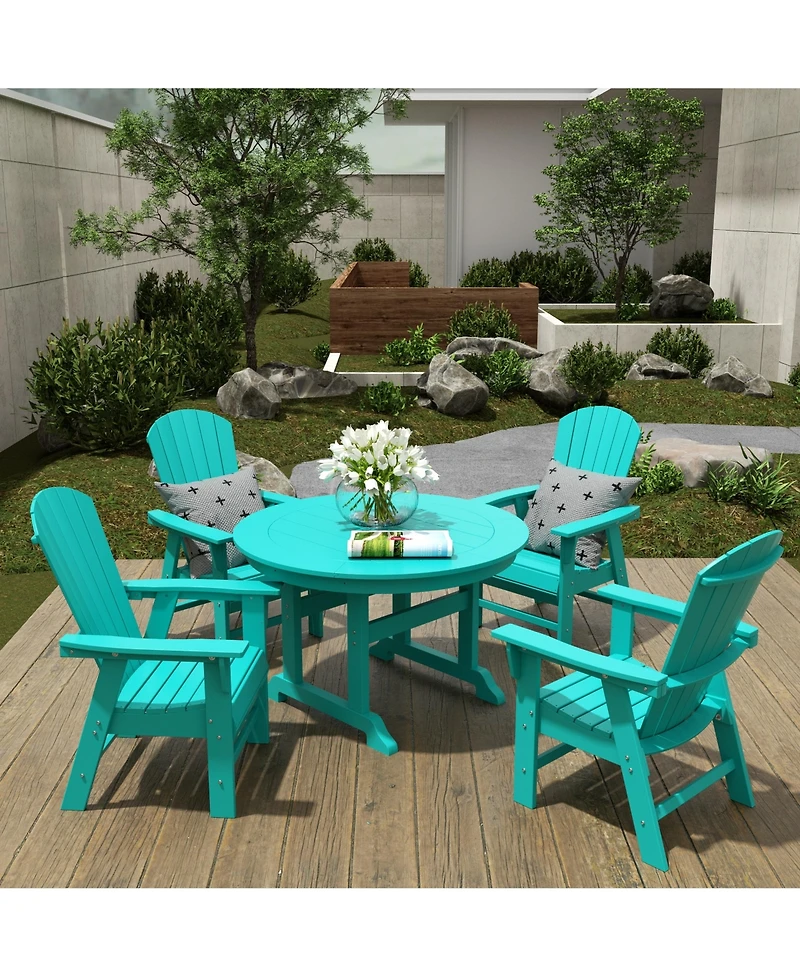 WestinTrends Outdoor Patio Shell-back Adirondack Dining Chair Weather Resistant