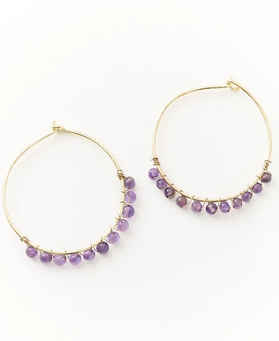 Matr Boomie Gold-Tone Fringe Hoop Earrings