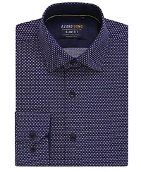 Azaro Uomo Men's Geometric Four-Way Stretch Button Down Shirt