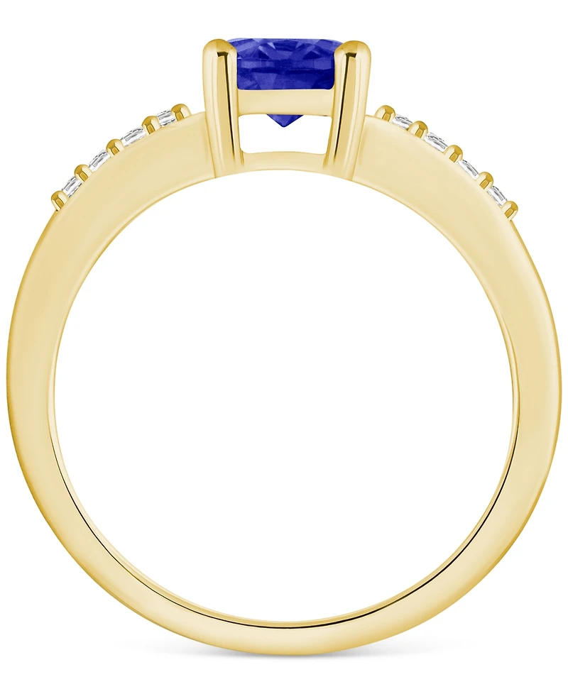 Tanzanite (1-1/4 ct. t.w.) & Diamond (1/8 Ring Set 14k Gold