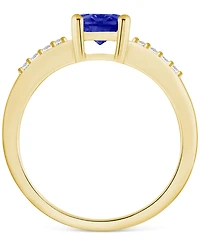 Tanzanite (1-1/4 ct. t.w.) & Diamond (1/8 Ring Set 14k Gold