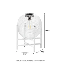 Glitzhome 11.5" H Metal Mesh Solar Powered Outdoor Lantern with Stand