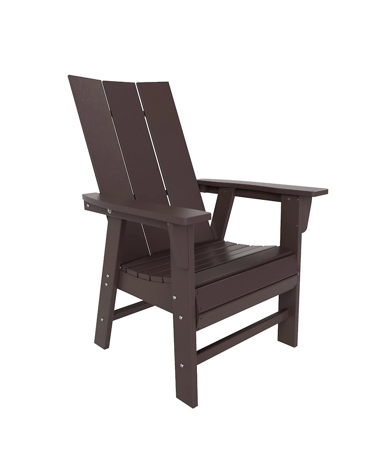 WestinTrends 7 Piece Outdoor Patio Dining Table and Modern Adirondack Armchair Set