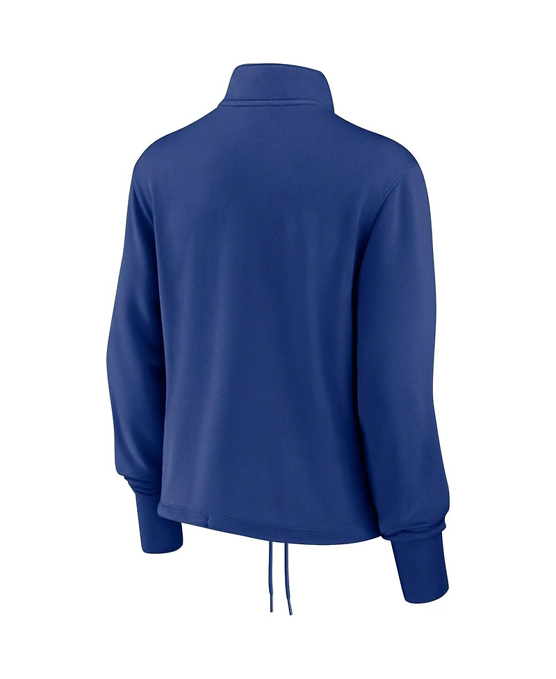 Women's Nike Royal Brooklyn Dodgers Cooperstown Collection Rewind Stripe Performance Half-Zip Pullover