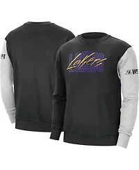 Men's Nike Black, Heather Gray Los Angeles Lakers Courtside Versus Force & Flight Pullover Sweatshirt