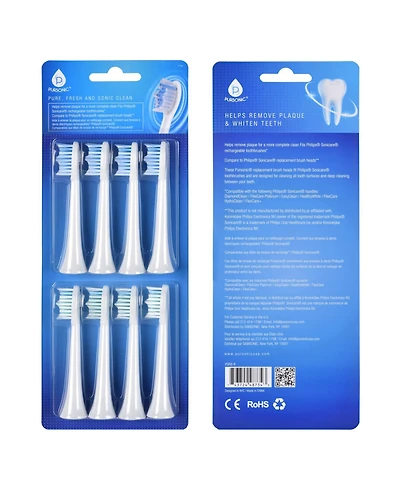 Pursonic Replacement Toothbrush Heads, Compatible with Sonicare Electric Toothbrush 8 Pack