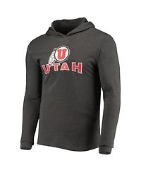 Men's Concepts Sport Red, Charcoal Utah Utes Meter Long Sleeve Hoodie T-shirt and Jogger Pants Sleep Set