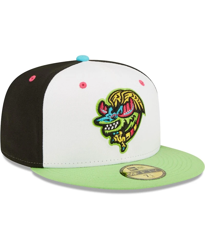 Men's New Era White, Green Alebrijes De Modesto Copa La Diversion 59FIFTY Fitted Hat
