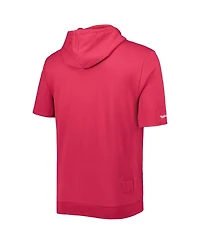 Men's Mitchell & Ness Cardinal Arizona Cardinals Washed Short Sleeve Pullover Hoodie