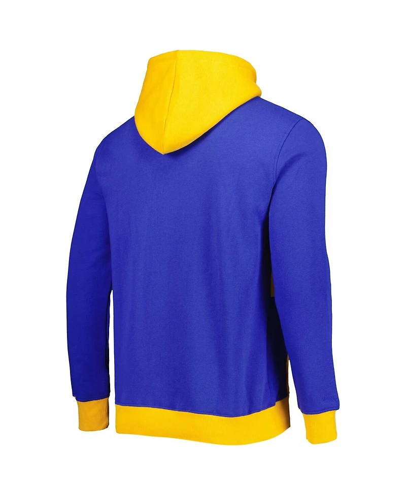 Men's Mitchell & Ness Royal Los Angeles Rams Big Face 5.0 Pullover Hoodie
