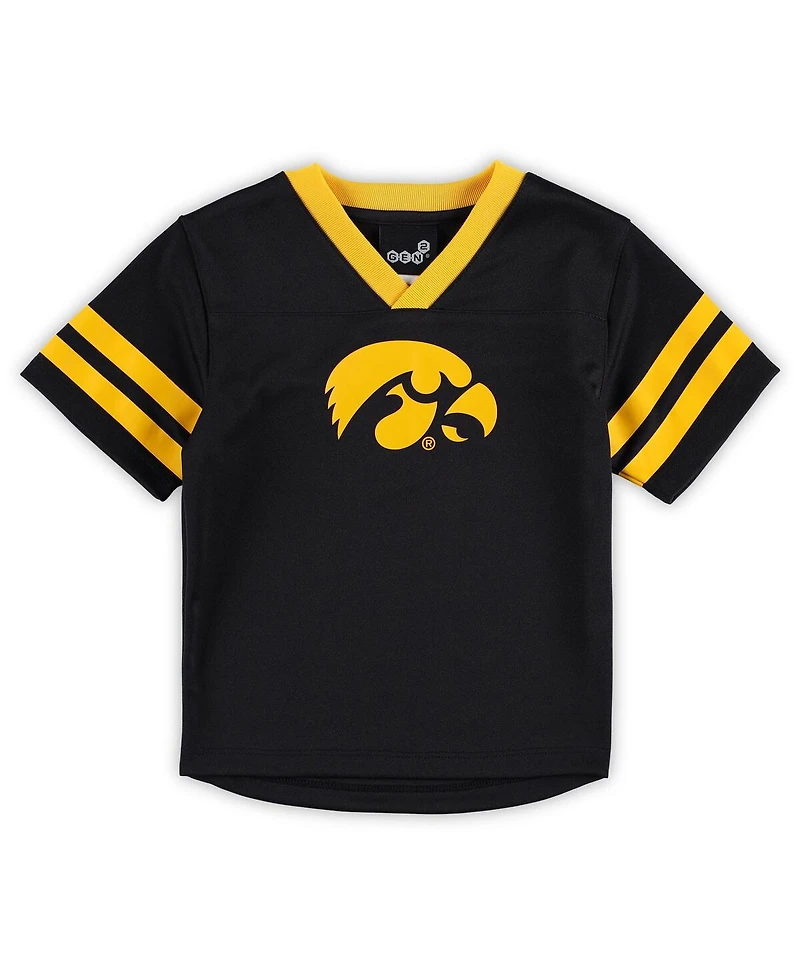 Preschool Boys Black, Gold Iowa Hawkeyes Red Zone Jersey and Pants Set