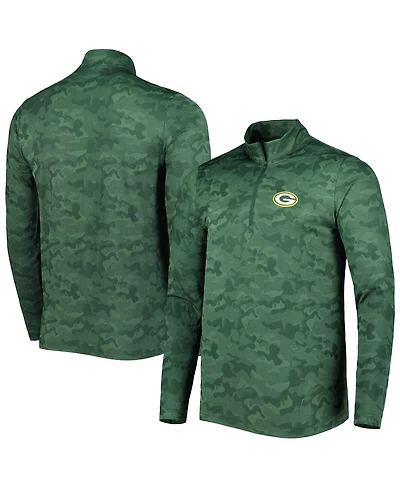 Men's Antigua Green Bay Packers Brigade Quarter-Zip Sweatshirt