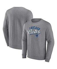 Men's Fanatics Heather Gray Chicago Cubs Simplicity Pullover Sweatshirt