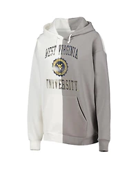 Women's Gameday Couture Gray, White West Virginia Mountaineers Split Pullover Hoodie
