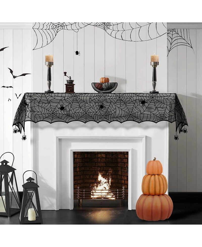Elrene Crawling Halloween Spider Lace Table Runner