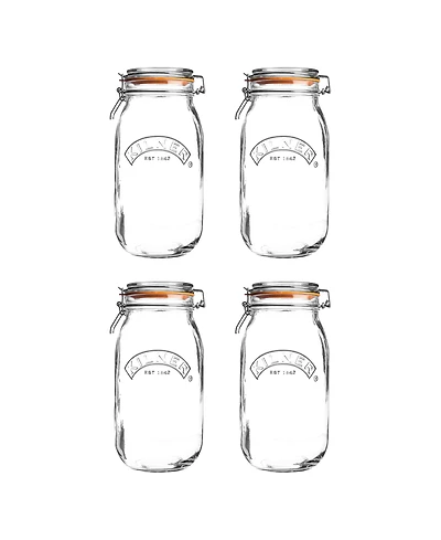 Kilner Round Clip Top Jar 51 oz, Set of 4