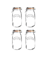Kilner Round Clip Top Jar 51 oz, Set of 4