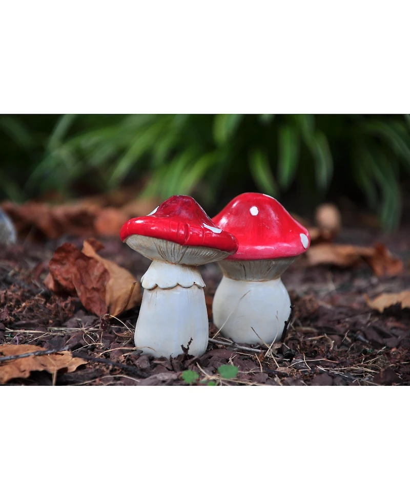 G & F Products Garden Life Size Mushroom Statue, 2 pieces, Red