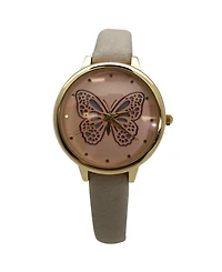 Olivia Pratt Thin Solf Band Butterfly Face Women Watch