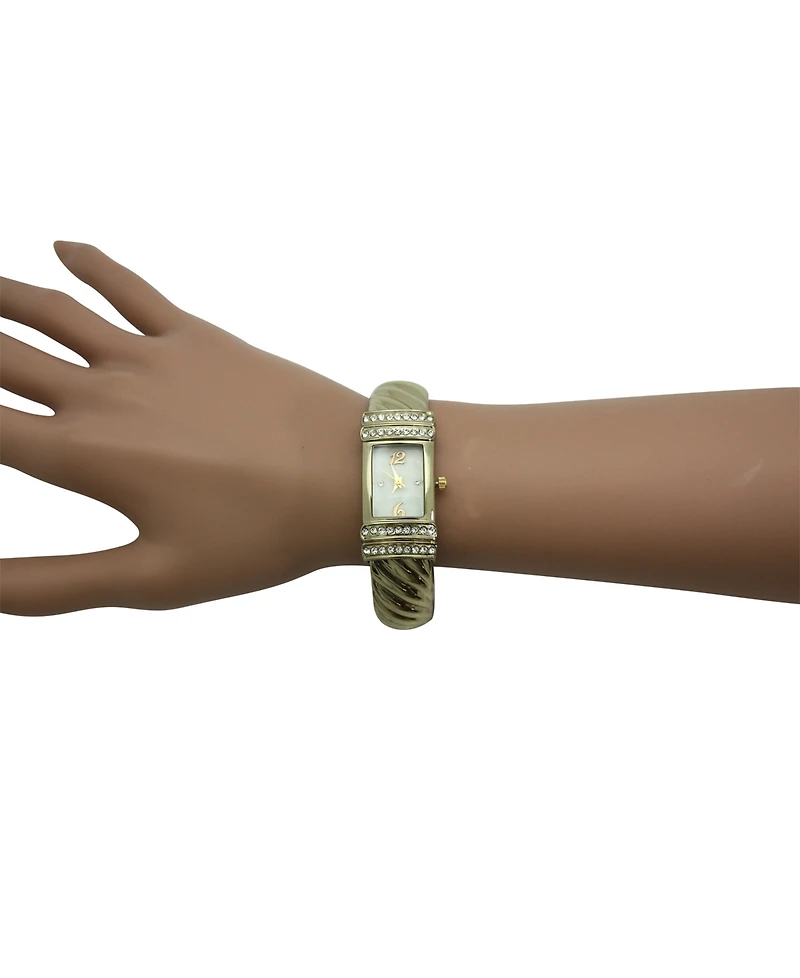 Olivia Pratt Metallic Thin Face Bangle Women Watch