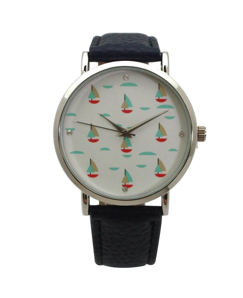 Olivia Pratt Soft Band Sailing Boats Dial Women Watch