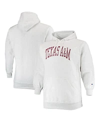 Men's Champion Heathered Gray Texas A&M Aggies Big and Tall Reverse Weave Fleece Pullover Hoodie Sweatshirt