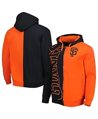 Men's Mitchell & Ness Black, Orange San Francisco Giants Fleece Full-Zip Hoodie