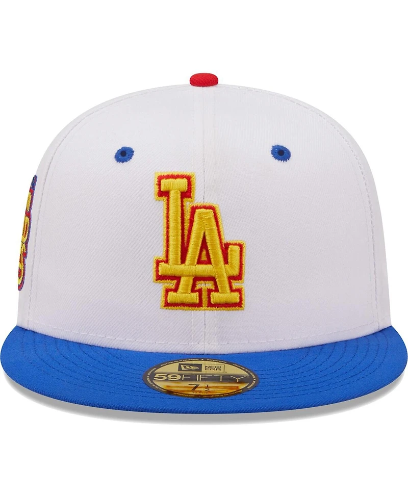 Men's New Era White, Royal Los Angeles Dodgers 75th World Series Cherry Lolli 59FIFTY Fitted Hat