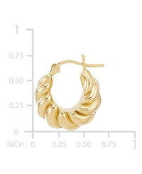 Polished Shrimp Design Hoop Earrings in 14k Yellow Gold
