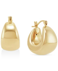 Polished Graduated Chunky Oval Hoop Earrings in 14k Yellow Gold