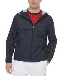 Tommy Hilfiger Men's Stretch Hooded Zip-Front Rain Jacket