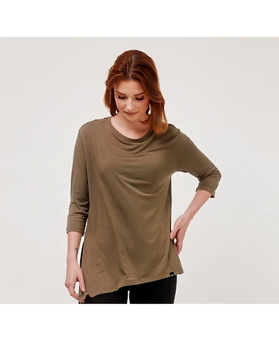 Rebody Active Women's Anen Side Tie 3/4 Sleeve Top