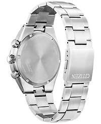 Citizen Eco-Drive Men's Chronograph Weekender Silver-Tone Titanium Bracelet Watch 43mm