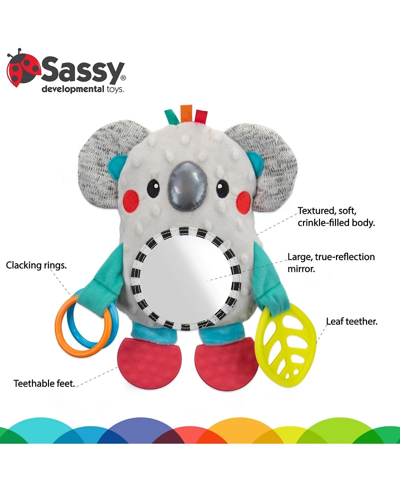 Sassy Koala Mirror Hanging Baby Sensory Toy, 0 months plus