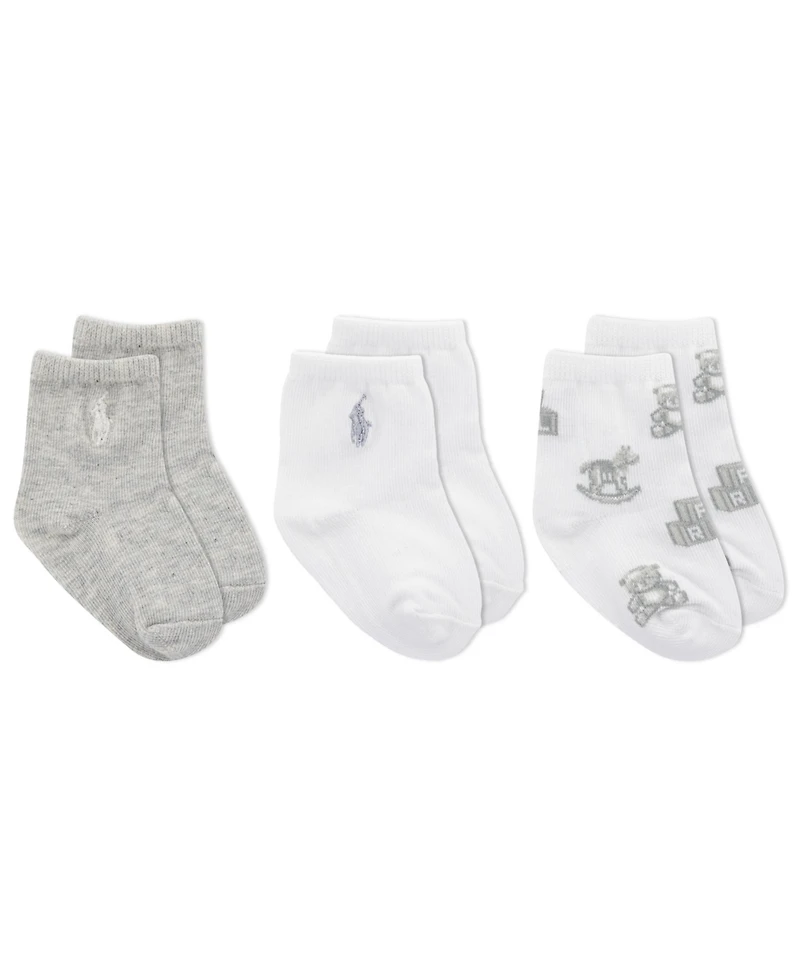 Polo Ralph Lauren Baby Boys or Baby Girls Assorted Socks, Pack of 3