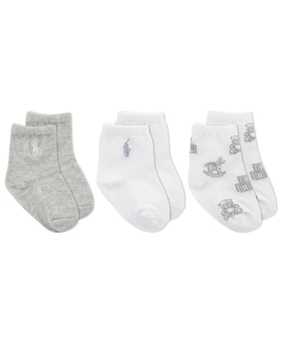 Polo Ralph Lauren Baby Boys or Baby Girls Assorted Socks, Pack of 3