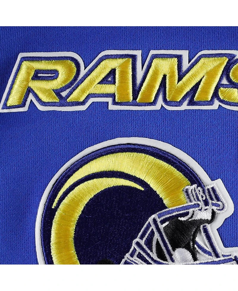 Men's Pro Standard Royal Los Angeles Rams Mash Up Pullover Sweatshirt