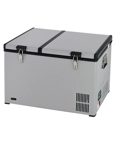 Whynter 90 Quart Dual Zone Portable Fridge/ Freezer with 12v Option and Wheels