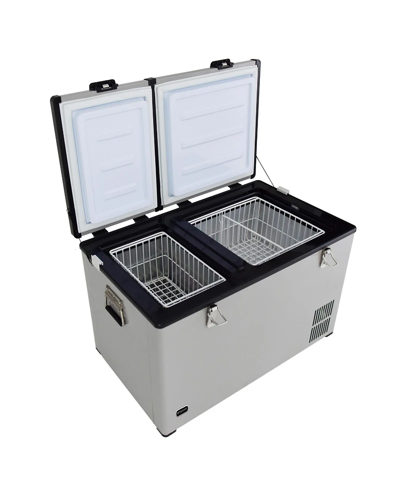 Whynter 90 Quart Dual Zone Portable Fridge/ Freezer with 12v Option and Wheels