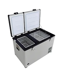 Whynter 90 Quart Dual Zone Portable Fridge/ Freezer with 12v Option and Wheels