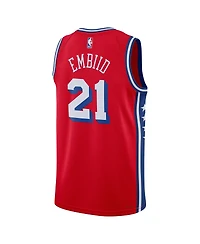 Men's Jordan Joel Embiid Red Philadelphia 76ers 2022/23 Statement Edition Swingman Jersey